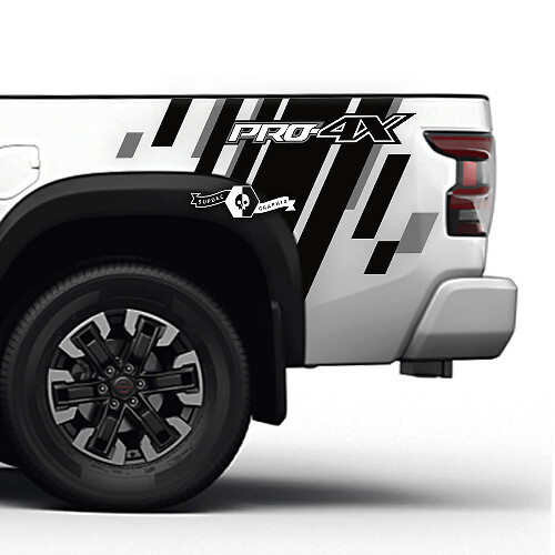 Kit d'autocollants vinyle bandes latérales PRO-4X pour Nissan Frontier