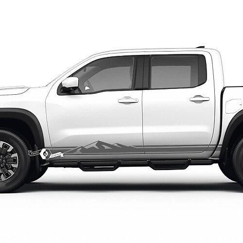 Kit d'autocollants en vinyle bandes latérales style montagne pour Nissan Frontier