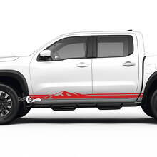 Kit d'autocollants en vinyle bandes latérales style montagne pour Nissan Frontier_2
