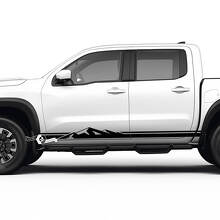 Kit d'autocollants en vinyle bandes latérales style montagne pour Nissan Frontier_3