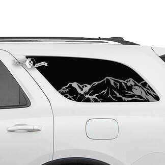 Paire Dodge Durango Portes latérales Fenêtre arrière Montagnes Autocollants en vinyle
 1