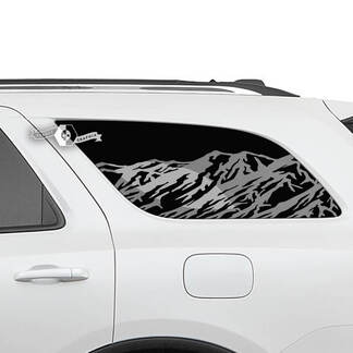 Paire d’autocollants en vinyle pour vitre arrière latérale Dodge Durango Mountains
