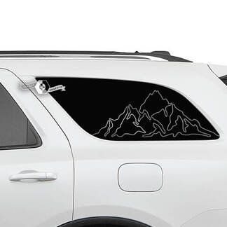 Paire d’autocollants en vinyle Dodge Durango Side Rear Window Mountains Outline Decal
