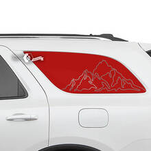 Paire d’autocollants en vinyle Dodge Durango Side Rear Window Mountains Outline Decal
 2