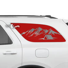 Paire d’autocollants en vinyle Dodge Durango Side Rear Window Mountains Hut Decal
 2