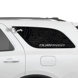 Paire Dodge Durango Fenêtre arrière latérale Carte topographique Lignes Autocollants en vinyle
 1