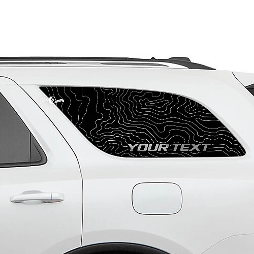 Autocollants Vinyles de Carte Topographique pour Vitre Latérale Arrière Paire pour Dodge Durango
