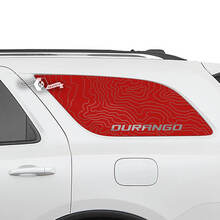 Paire Dodge Durango Fenêtre arrière latérale Carte topographique Lignes Autocollants en vinyle
 2