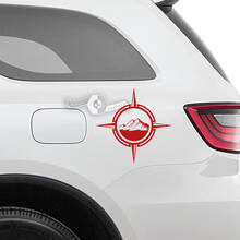 Paire d’autocollants en vinyle Dodge Durango Side Mountains Logo Decal
 2