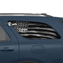 2x Dodge Durango Fenêtre arrière latérale USA Drapeau détruit Autocollants en vinyle
 2