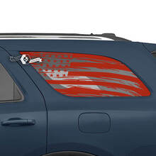 2x Dodge Durango Fenêtre arrière latérale USA Drapeau détruit Autocollants en vinyle
 3
