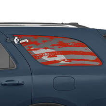 Paire d’autocollants en vinyle pour fenêtre arrière latérale Dodge Durango USA Flag détruit
 2