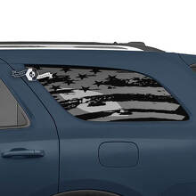Paire d’autocollants en vinyle pour fenêtre arrière latérale Dodge Durango USA Flag détruit
 3