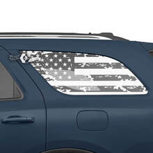 Paire d’autocollants en vinyle pour fenêtre arrière latérale Dodge Durango USA Flag Destroyed Wrap Decal
 3