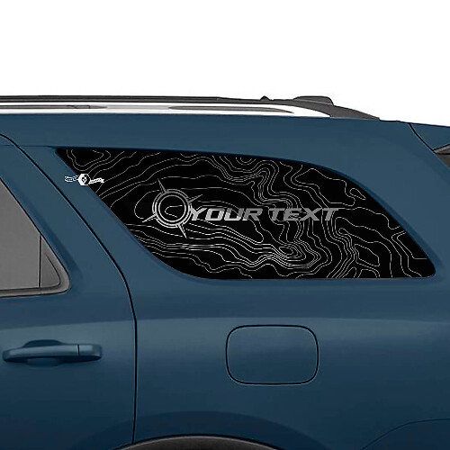 Kit de décalcomanies vinyle carte topographique et marque pour lunette latérale arrière Dodge Durango