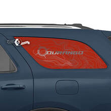 Paire Dodge Durango Fenêtre arrière latérale Carte topographique Lignes Boussole Autocollants en vinyle
 3