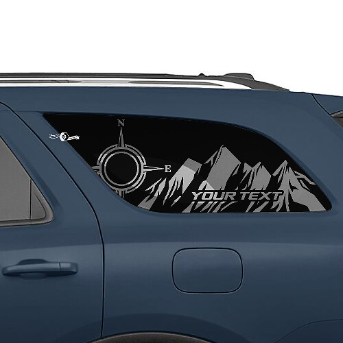 Kit d'autocollants vinyle style montagnes pour fenêtre latérale arrière Dodge Durango