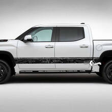 Paire Toyota Tundra portes vintage lit côté garde-boue arrière carte topographique rayures vinyle autocollants décalcomanie
 2
