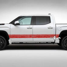 Paire Toyota Tundra portes vintage lit côté garde-boue arrière carte topographique rayures vinyle autocollants décalcomanie
 3
