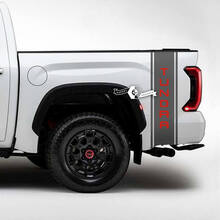 Paire Toyota Tundra lit côté garde-boue arrière Logo rayures vinyle autocollants décalcomanie 2 couleurs
 2