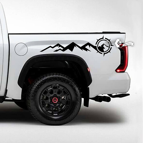 Autocollant Vinyle Arrière Latéral Mountain Compass pour Toyota Tundra