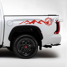 Paire Toyota Tundra Lit Côté Garde-boue arrière Montagnes Boussole Bandes latérales Vinyle Autocollants Décalcomanie
 3