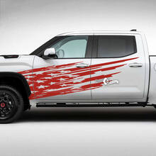 Paire Toyota Tundra Front Fender USA Flag Destroyed Grange Stripes Autocollants en vinyle Décalcomanie
 3