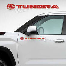 Paire d’autocollants en vinyle avec logo de portes Toyota Tundra à rayures latérales
 3