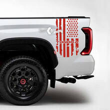 Paire Toyota Tundra lit côté garde-boue arrière détruit Grange USA drapeau Logo rayures vinyle autocollants décalcomanie
 3
