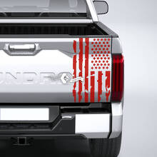 Toyota Tundra lit camionnette hayon détruit Grange rayures USA drapeau vinyle autocollants décalcomanie
 3