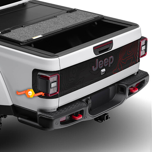 Jeep Gladiator porte coffre hayon carte topographique autocollants décalcomanies vinyle graphiques 3 couleurs
