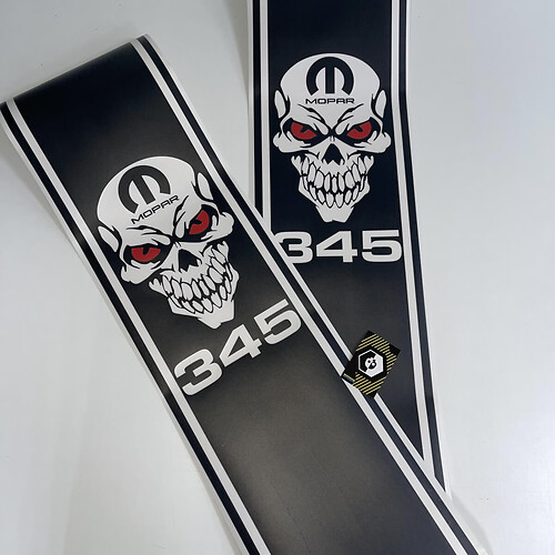 Autocollant vinyle pour lit arrière Dodge Ram 345 HEMI Mopar Skull Decal Stripes
