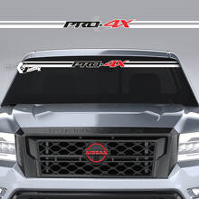 Pare-brise Nissan Frontier PRO-4X Autocollants en vinyle Décalcomanies graphiques 3 couleurs
 2