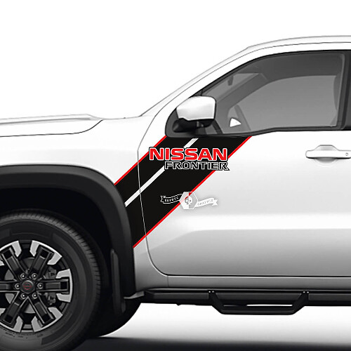 Paire de autocollants en vinyle à rayures avec Logo de garde-boue avant pour portes, 2 couleurs
