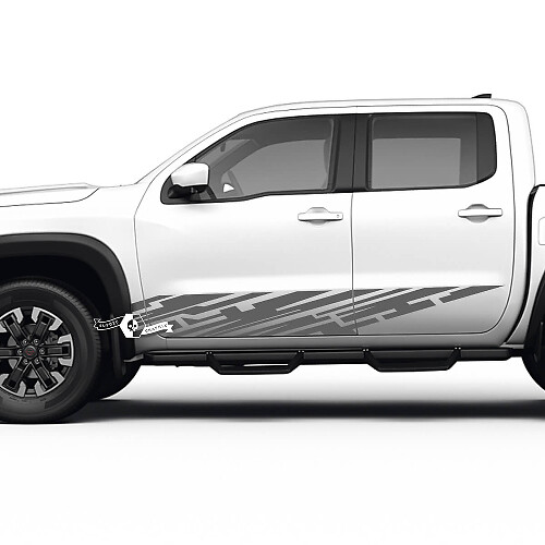 Paire de portes panneau à bascule Nissan Frontier détruit Grange vinyle autocollants décalcomanies graphiques
