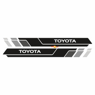 2 Toyota Tacoma portes latérales rayures panneau à bascule autocollants en vinyle Kit de décalcomanie pour Toyota Tacoma
