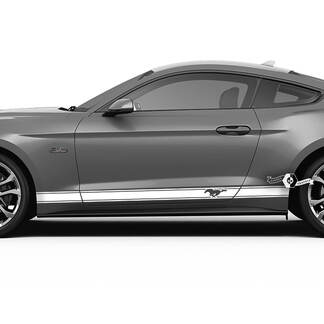 Paire Ford Mustang Mach Rocker Panel Autocollant Vinyle Autocollant Logo Véhicule De Voiture Shelby Sport Racing Stripe
