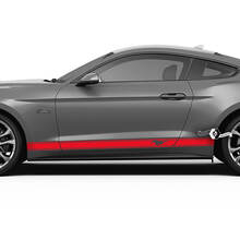 Paire Ford Mustang Mach Rocker Panel Autocollant Vinyle Autocollant Logo Véhicule De Voiture Shelby Sport Racing Stripe
 2
