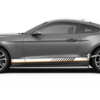 Paire Ford Mustang Mach Rocker Panel Decal Vinyl Sticker Line Car Vehicle Shelby Sport Racing Stripe 2 couleurs
 1
