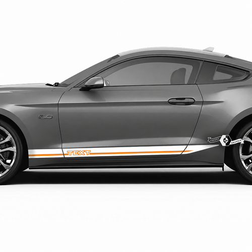 STRIPE Accent Outline Rocker Paire Autocollant Vinyle Bas de Porte pour Ford Mustang