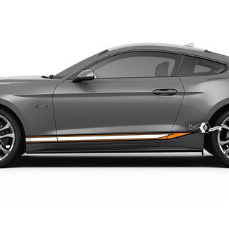 Paire Ford Mustang Mach Rocker Panel Autocollant Vinyle Autocollant Voiture Véhicule Shelby Sport Racing Stripe 3 Couleurs
 1