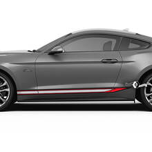 Paire Ford Mustang Mach Rocker Panel Autocollant Vinyle Autocollant Voiture Véhicule Shelby Sport Racing Stripe 3 Couleurs
 2