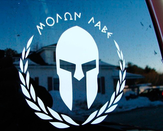 Molon Labe 2e amendement Gladiator Spartan Gun Rights Sticker Autocollant JEEP TRUCK 1