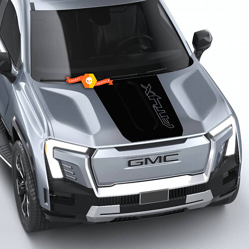 Autocollant vinyle style Blackout capot AT4X pour GMC Sierra 1500 AT4X