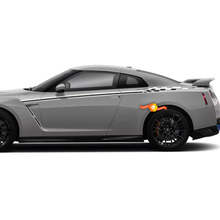 Paire Nissan Skyline GTR R35 Nismo Inspiré R Tune Porte Corps Stripe Autocollant Kit de Décalcomanie 3 Couleurs
 2