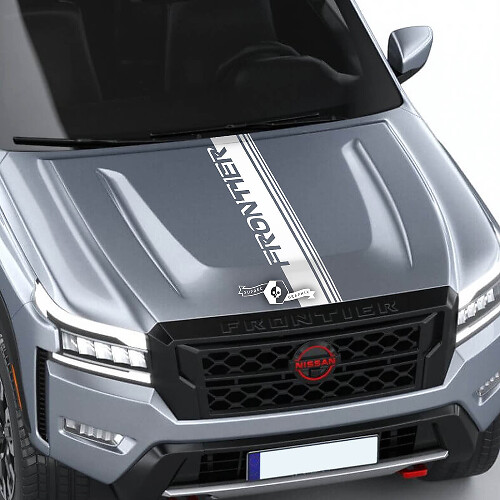 Nissan Frontier S SV Pro-4x Autocollant de capot à rayures en vinyle avec logo graphique
