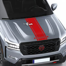 Nissan Frontier S SV Pro-4x Autocollant de capot à rayures en vinyle avec logo graphique
 2