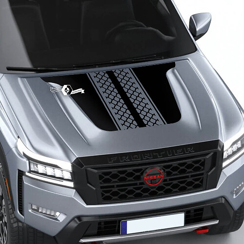 Nissan Frontier S SV Pro-4x Autocollant de capot en vinyle pour pneu tout-terrain double occultant
