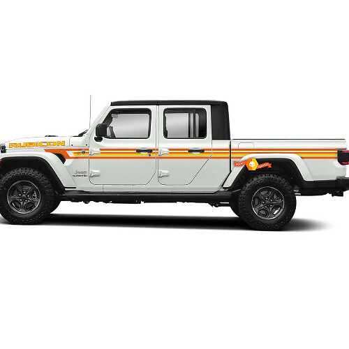 Kit de décalcomanies vinyle à bandes rétro pour capot et côtés pour Jeep Gladiator