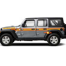 Kit de décalcomanies vinyle à bandes rétro pour capot et côtés pour Jeep Gladiator_2
